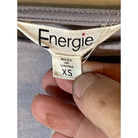 Energie short sleeve shirt lace ruffle arm gray polyester blend extra small READ - Picture 5 of 10